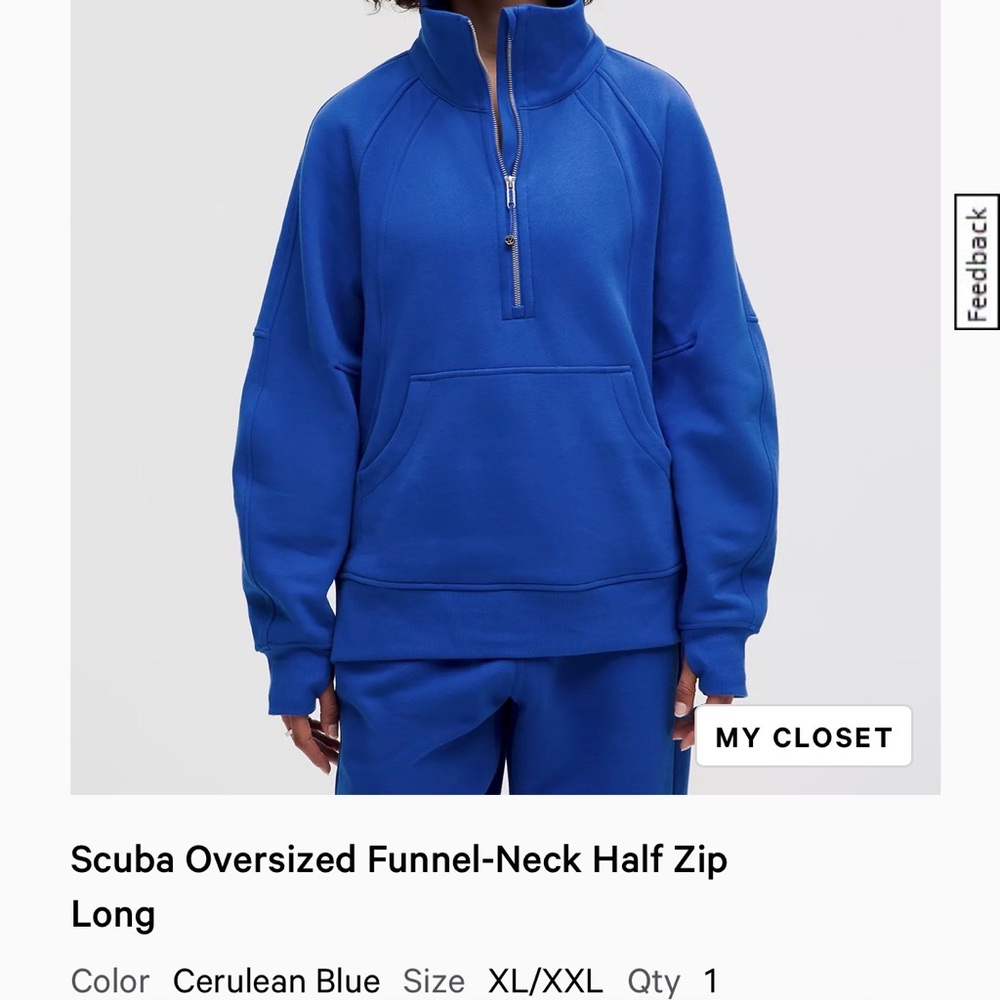 lululemon athletica Cerulean Blue Zip-Up Sweater